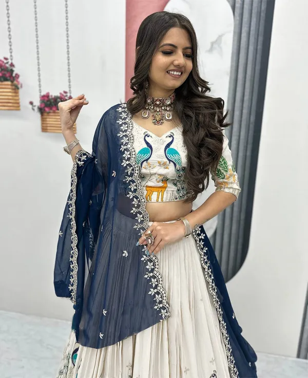 Embellished_Semi_Stitched_Lehenga_Choli_White_Lehenga