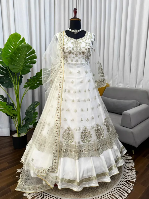 Designer_Gown_With_Lehngha_Set_Crafted_In_Classy_Tones_With_Premium_Fabric_Detailing