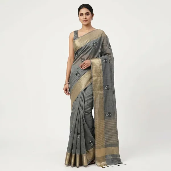 Assam_Silk_Zari_Jacquard_Border_With_Zari_Weaving_Chit_Pallu_With_Running_Blouse_Light_Grey