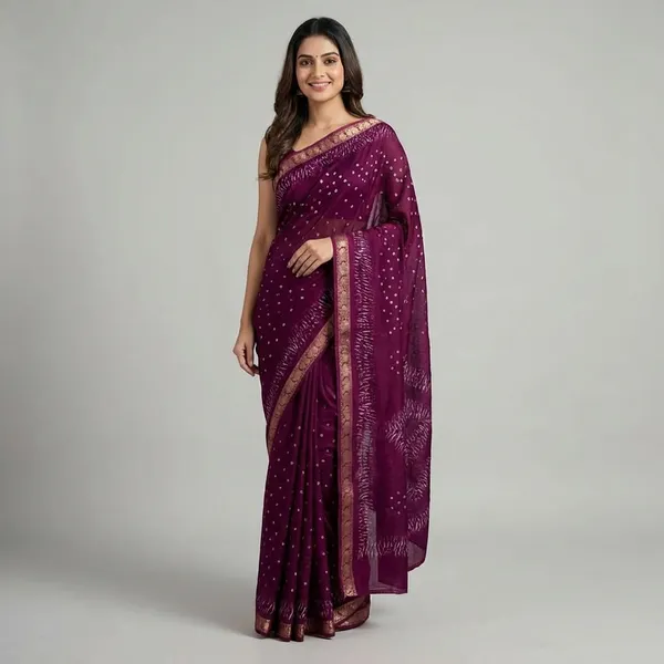 Qalamkari_Soft_Black_Two_Tone_Dola_Silk_Sarees_With_Pen_Kalamkari_Design_Wine