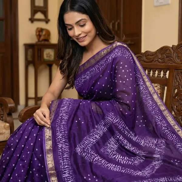 Qalamkari_Soft_Black_Two_Tone_Dola_Silk_Sarees_With_Pen_Kalamkari_Design_Navy