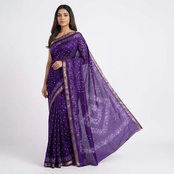 Qalamkari_Soft_Black_Two_Tone_Dola_Silk_Sarees_With_Pen_Kalamkari_Design_Navy