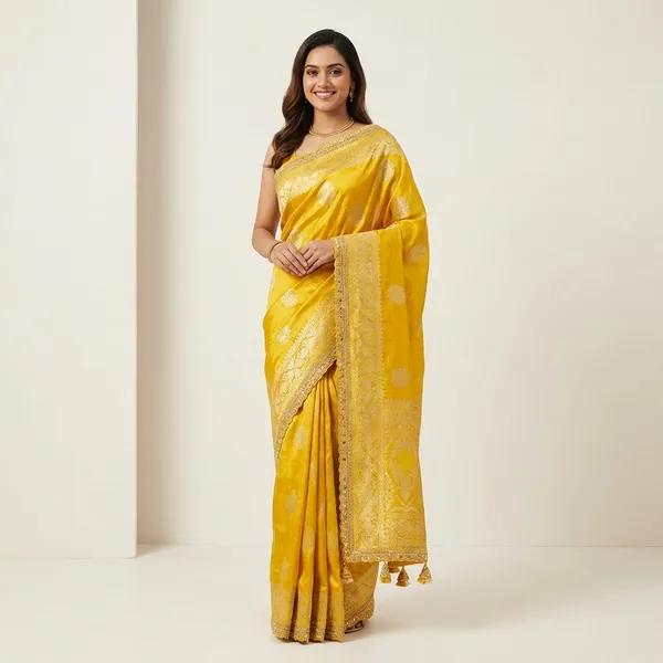 Russian_Cotton_Silk_Weaving_Saree_Jari_Elegant_Weaving_Rich_Pallu_With_Embroidery_Work_Border_Yellow_Red