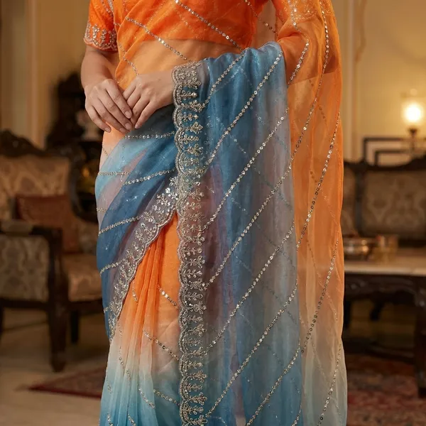 Rich_Look_Orange_Grey_Fendy_Satin_Pedding_Fabric_With_Beautiful_Embroidery_3_Mm_Sequence_Work