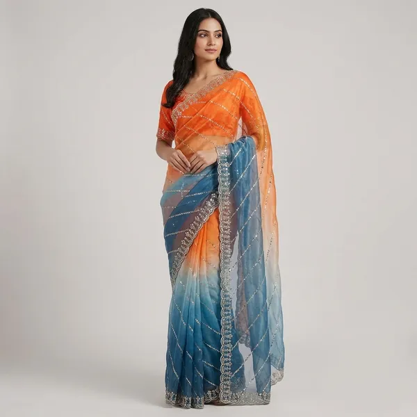 Rich_Look_Orange_Grey_Fendy_Satin_Pedding_Fabric_With_Beautiful_Embroidery_3_Mm_Sequence_Work