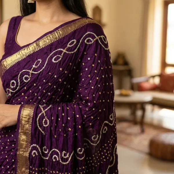Gaji_Silk_Original_Bandhani_Saree_With_Pure_Lagadi_Patta_Wine