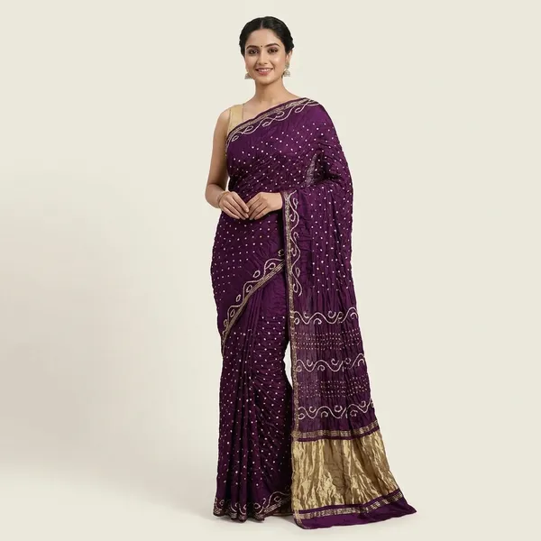 Gaji_Silk_Original_Bandhani_Saree_With_Pure_Lagadi_Patta_Wine