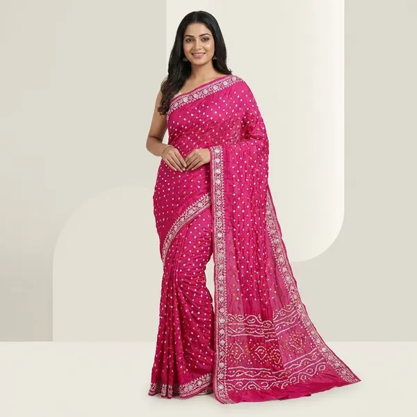 Gaji_Silk_Original_Bandhani_Saree_With_Pure_Lagadi_Patta_Pink