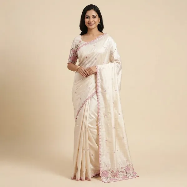 Tusser_Cotton_Thread_Embroidery_Work_In_Saree_With_Latest_Cutwork_Cream