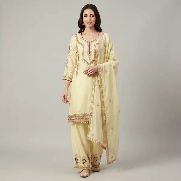 Festival_Ethnic_Outfit_Sequence_Embroidery_On_Silk_Fabric_Top_And_Plazzo_With_Dupatta_Set