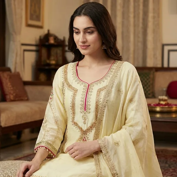 Festival_Ethnic_Outfit_Sequence_Embroidery_On_Silk_Fabric_Top_And_Plazzo_With_Dupatta_Set