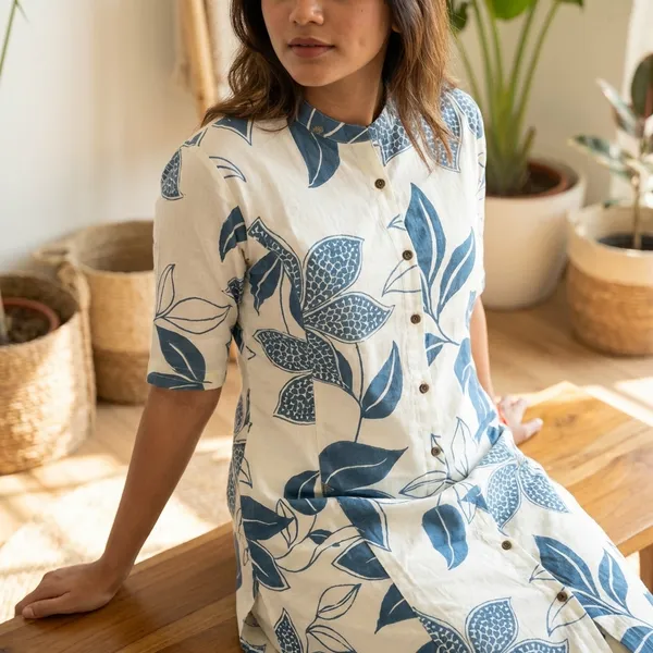 For_Summer_Designer_Cord_Set_With_Aline_Cut_Kurti_Pattern_Paired_With_Ankle_Length_Pant_Top_Peacock_Blue