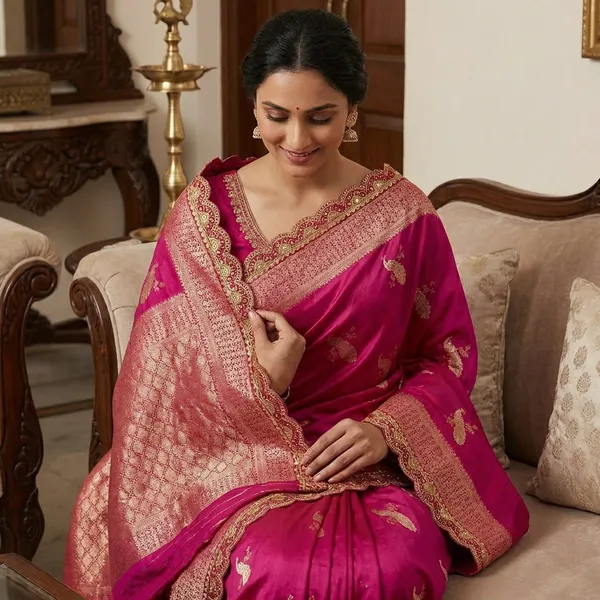 Kanchi_Borders_Meets_The_Tradition_Saree_Rani_Pink