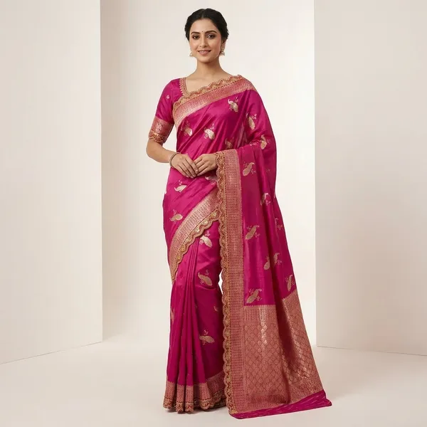 Kanchi_Borders_Meets_The_Tradition_Saree_Rani_Pink