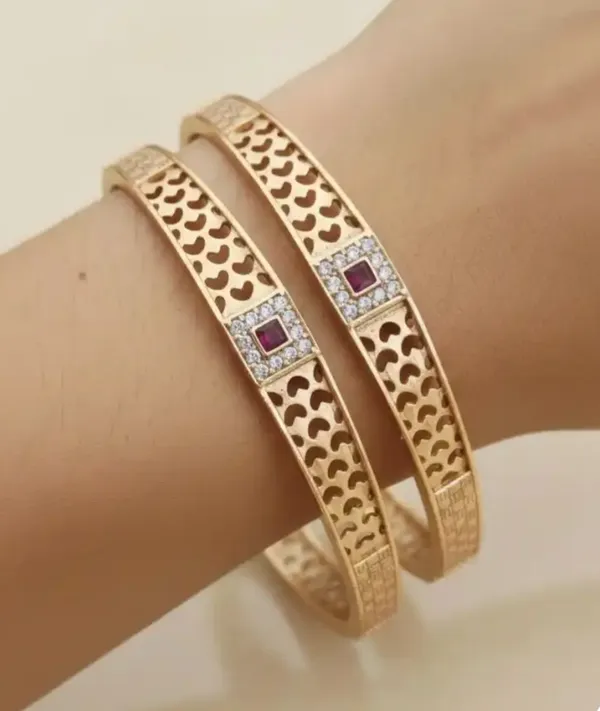 Gold-Toned_Bangles_With_Ruby_And_Zirconia_Accents_(Set_Of_2)
