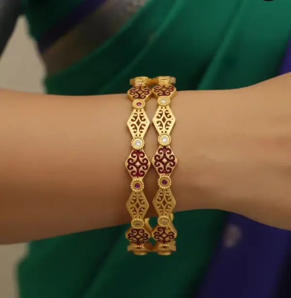 Elegant_Gold-Plated_Diamond-Studded_Bangles_With_Ruby_Accents_(Set_Of_2)