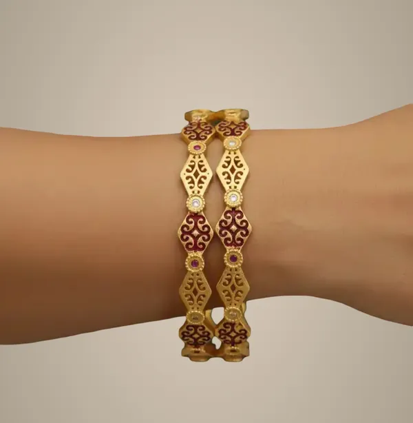 Elegant_Gold-Plated_Diamond-Studded_Bangles_With_Ruby_Accents_(Set_Of_2)