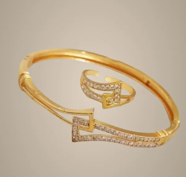 Gold-Plated_Cz_Stone_Bangle_And_Ring_Jewelry_Set