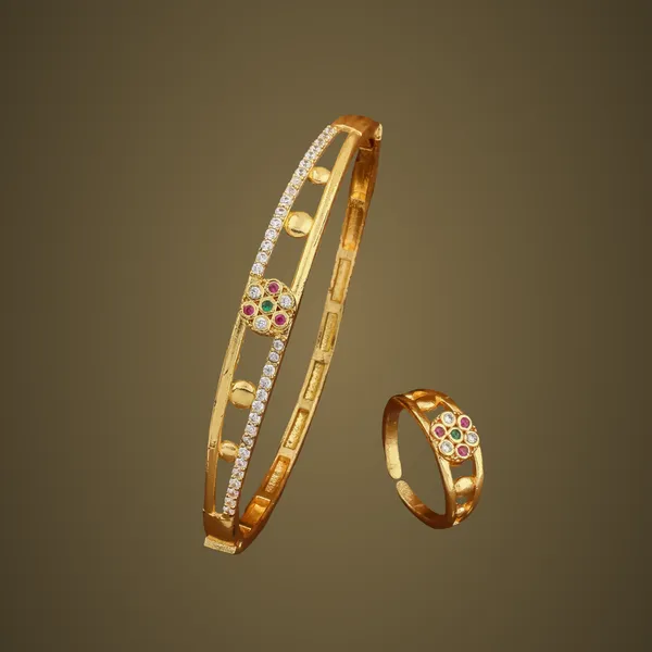 Gold-Plated_Bracelet_&_Ring_Combo_Set_With_Multicolor_Stones