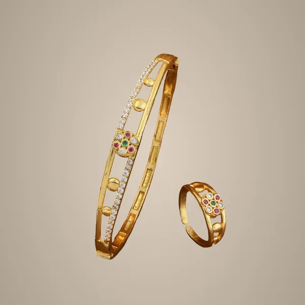 Gold-Plated_Bracelet_&_Ring_Combo_Set_With_Multicolor_Stones