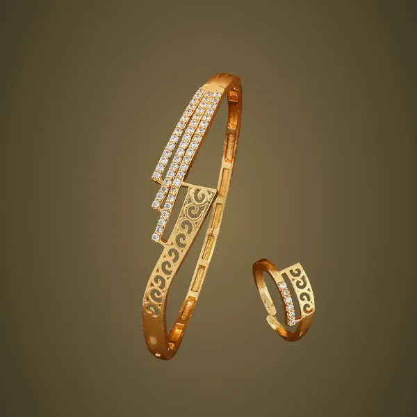 Gold-Plated_Bracelet_And_Ring_Combo_Set_With_Cz_Stones