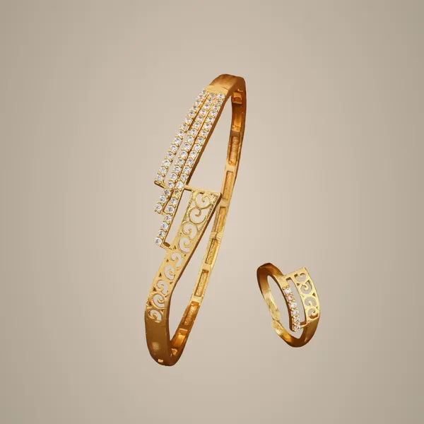 Gold-Plated_Bracelet_And_Ring_Combo_Set_With_Cz_Stones