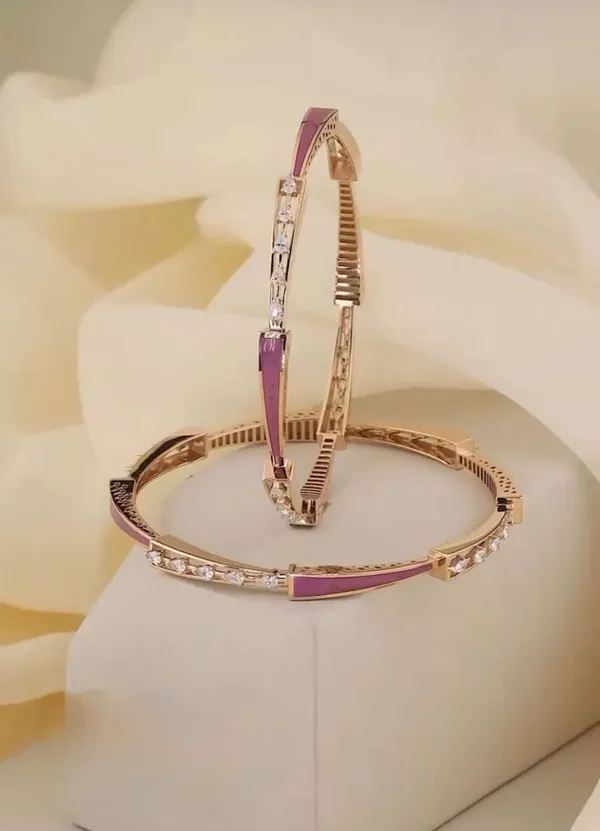 Elegant_Purple_Enamel_Bracelet_Set_-_Gold_Plated_Bangles_For_Women