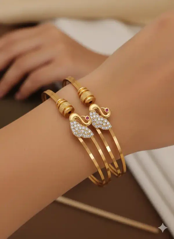 High_Gold_Plated_Floral_And_Dimond_Studded_Adjustable_Kadli_