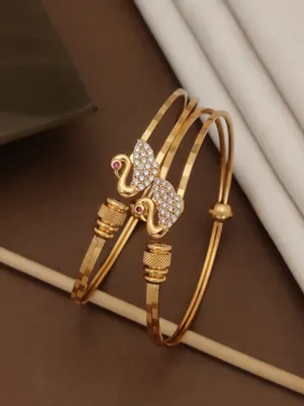 High_Gold_Plated_Floral_And_Dimond_Studded_Adjustable_Kadli_