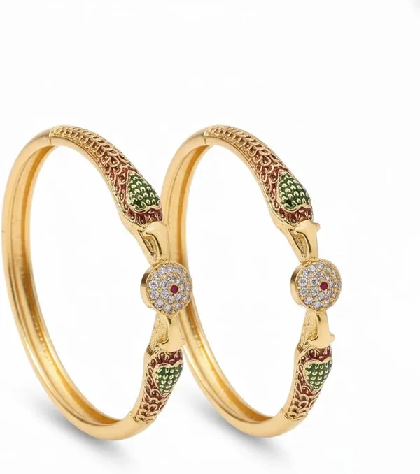 Gold-Plated_Multicolor_Crystal_Snake_Hoop_Earrings