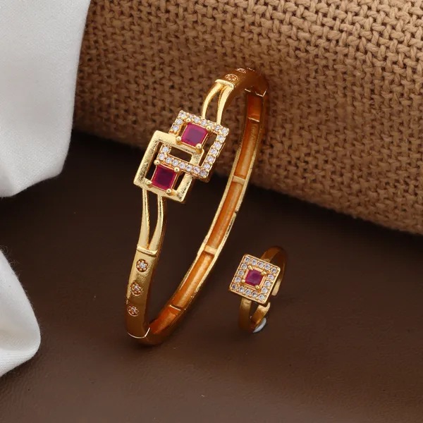 Elegant_Ruby_And_Diamond_Gold-Plated_Bracelet_And_Ring_Set