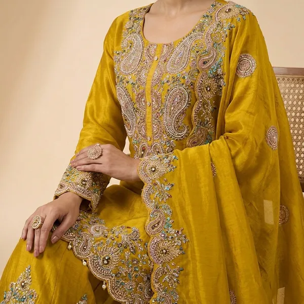 Mustard_Yellow_Embellished_Sharara_Suit_Set_With_Dupatta