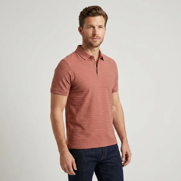 Men_Peach_Striped_Polo_T_Shirt