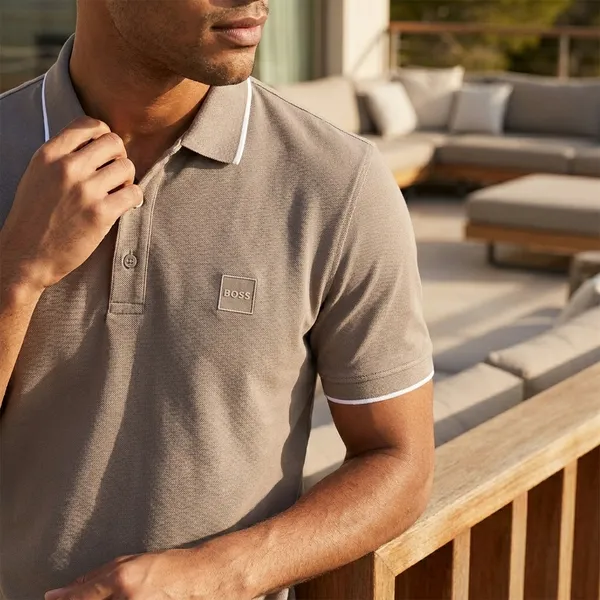 Boss_Men_Warm_Grey_Polo_T_Shirt_With_Collar_And_Button_Placket
