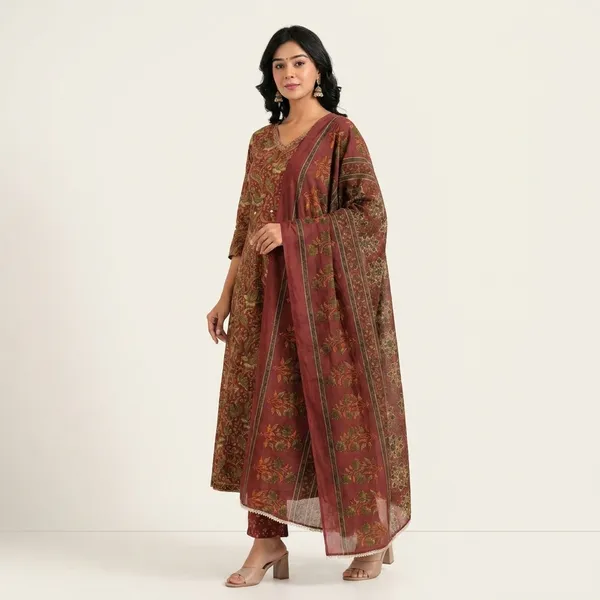 Maroon_Women_Ethnic_Anarkali_Kurta_Set_With_Dupatta