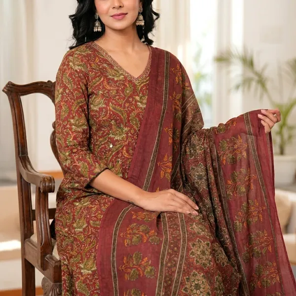 Maroon_Women_Ethnic_Anarkali_Kurta_Set_With_Dupatta