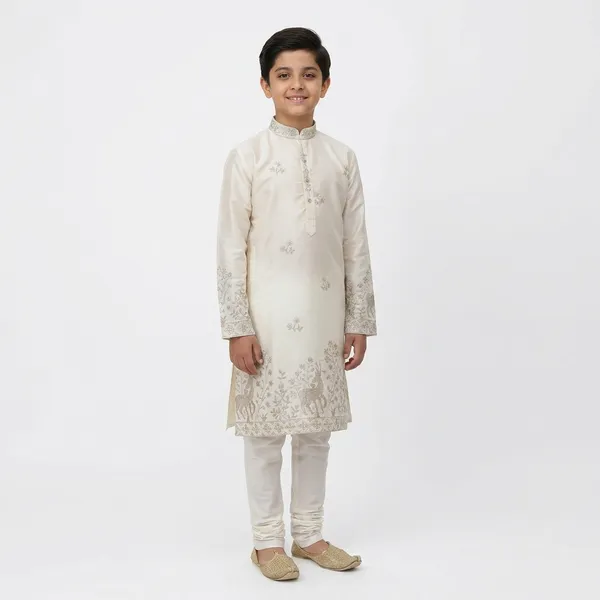 City_Live_Boys_Ethnic_Wear_Kurta_Pajama_Set_Off_White_With_Embroidery
