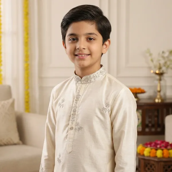 City_Live_Boys_Ethnic_Wear_Kurta_Pajama_Set_Off_White_With_Embroidery