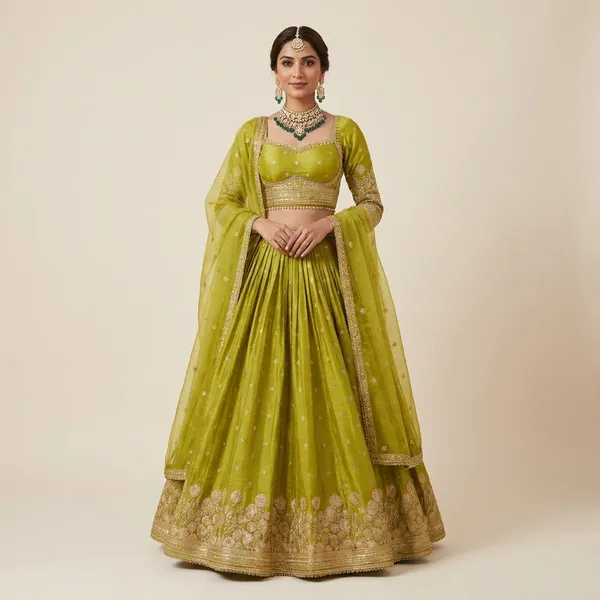 Elegant_Green_Embroidered_Lehenga_Choli_With_Dupatta