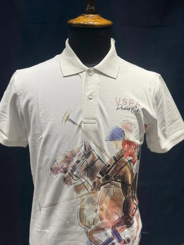 Uspa_Denim_Co._Printed_Polo_T_Shirt_White