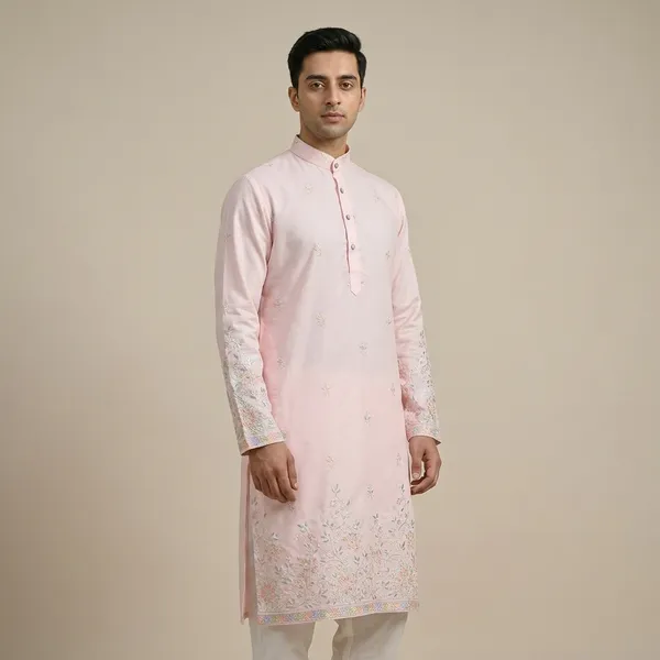 Men_Embroidered_Kurta_Set_Light_Pink