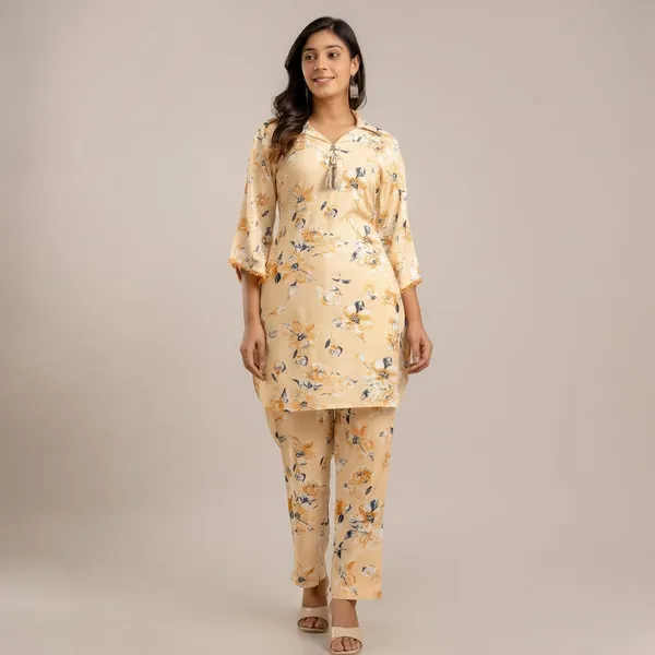Mustard_Yellow_Floral_Printed_Night_Suit_Set_For_Women