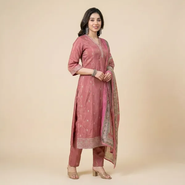 Women_Embroidered_Unstitched_Suit_Set_Maroon_Pink