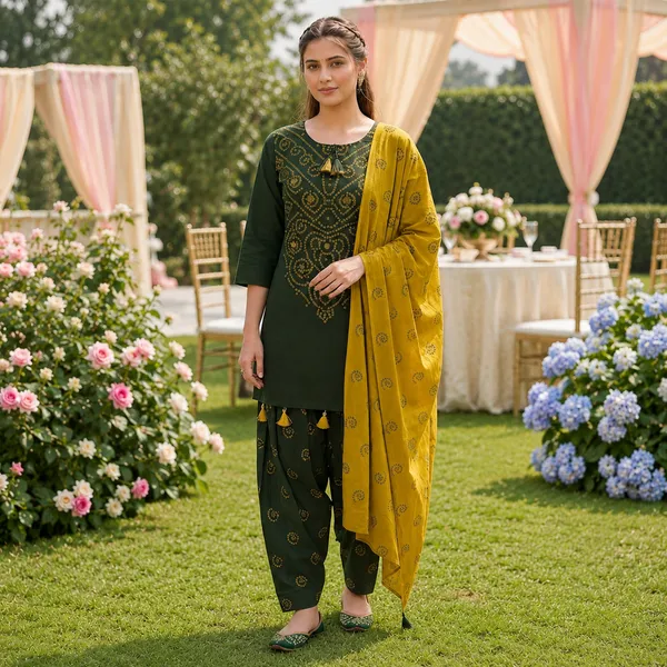 Mehendi_Elegance_Kurta_3_piece_Set