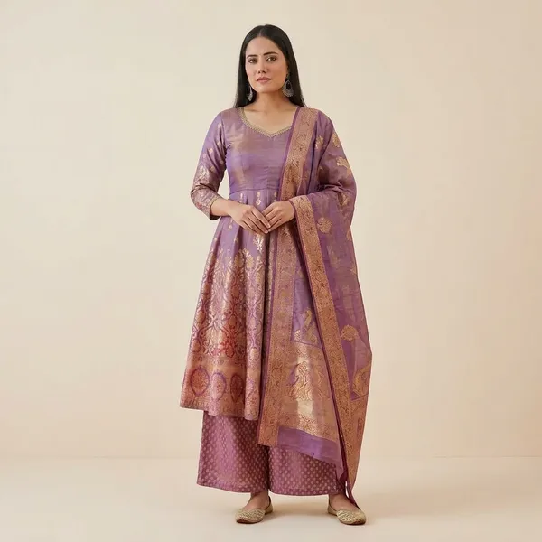 Women_Purple_Banarasi_Silk_Anarkali_Suit_Set_With_Dupatta