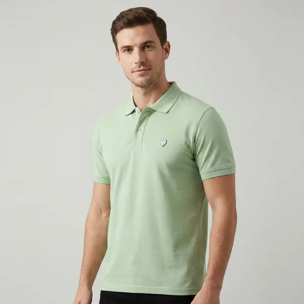 Men_Light_Green_Polo_T_Shirt_With_Embroidered_Logo