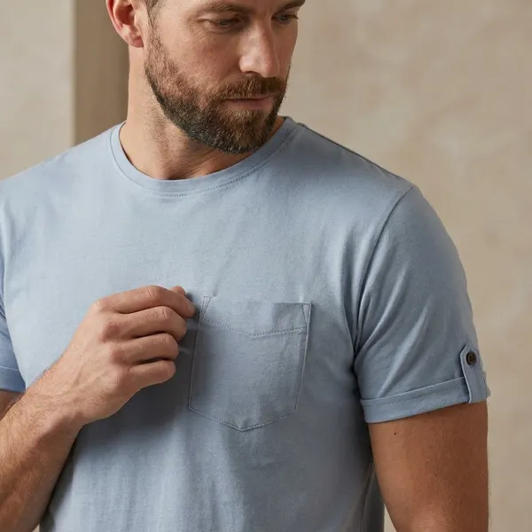 Men_Light_Blue_Cotton_T_Shirt_With_Chest_Pocket_And_Rolled_Sleeves