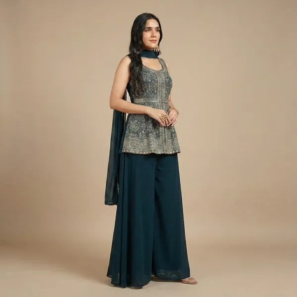 Elegant_Embroidered_Peplum_Top_With_Palazzo_And_Dupatta_Set