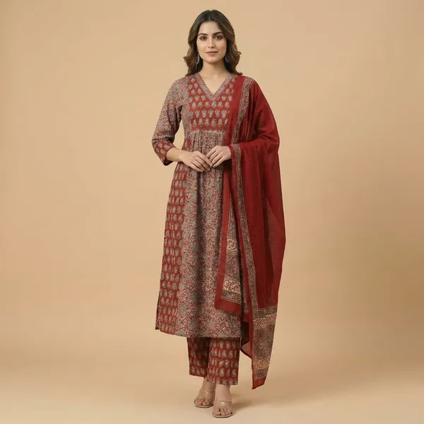 Maroon_Embroidered_Anarkali_Suit_Set_With_Dupatta