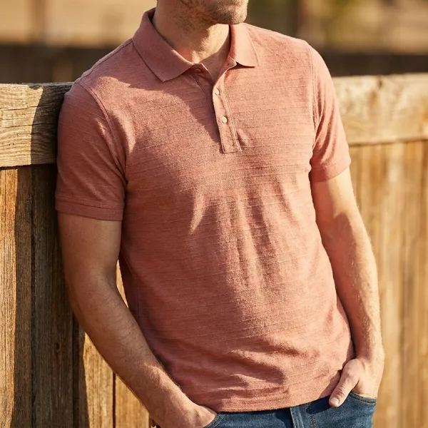 Men_Peach_Striped_Polo_T_Shirt